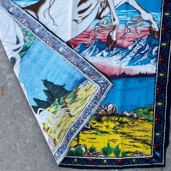 Vintage Colorful Rainbow Unicorn 70’s Tapestry Cloth Retro 420 Friendly - Picture 6 of 11
